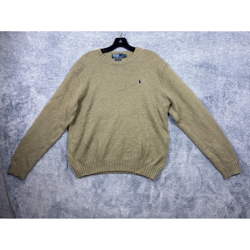 Polo Ralph Lauren Mens XL Green Cotton Crewneck‎ Sweater Pony Logo